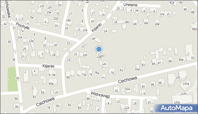 Kraków, Kijanki, 12a, mapa Krakowa