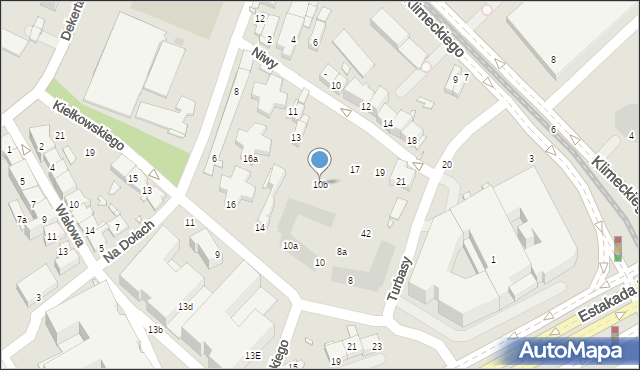 Kraków, Kiełkowskiego Romana, 10b, mapa Krakowa