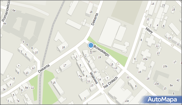 Kraków, Kiełkowskiego Romana, 21, mapa Krakowa