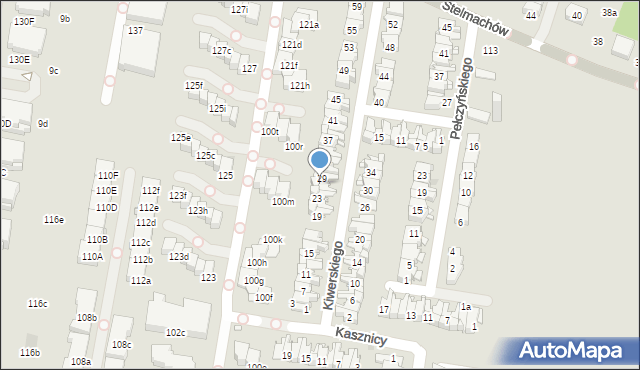 Kraków, Kiwerskiego, gen., 27, mapa Krakowa