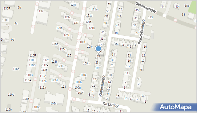 Kraków, Kiwerskiego, gen., 29, mapa Krakowa