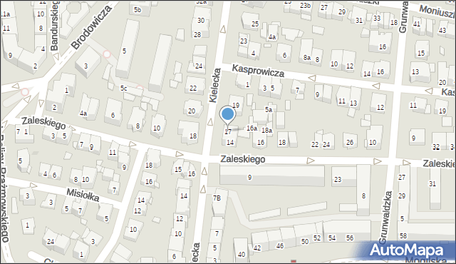 Kraków, Kielecka, 17, mapa Krakowa