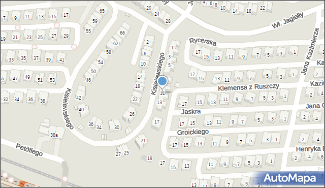 Kraków, Kisielewskiego-Kisiela Stefana, 11, mapa Krakowa