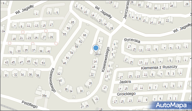 Kraków, Kisielewskiego-Kisiela Stefana, 12, mapa Krakowa