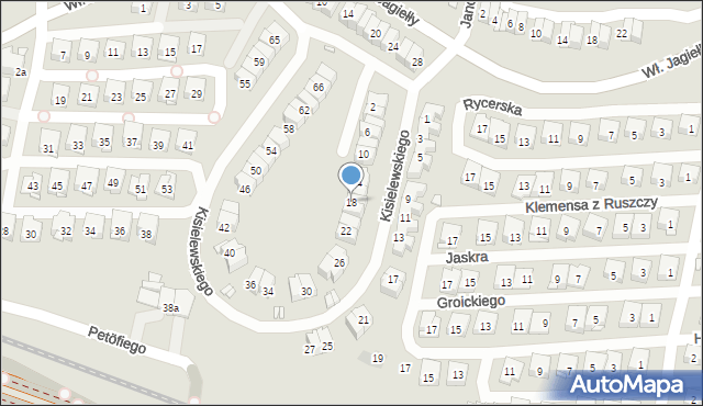 Kraków, Kisielewskiego-Kisiela Stefana, 18, mapa Krakowa
