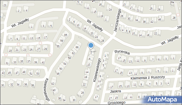 Kraków, Kisielewskiego-Kisiela Stefana, 2, mapa Krakowa