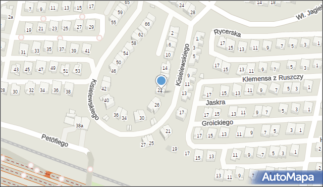 Kraków, Kisielewskiego-Kisiela Stefana, 24, mapa Krakowa