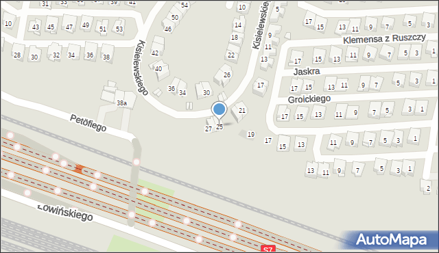 Kraków, Kisielewskiego-Kisiela Stefana, 25, mapa Krakowa