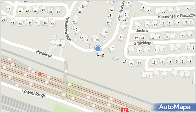 Kraków, Kisielewskiego-Kisiela Stefana, 27, mapa Krakowa