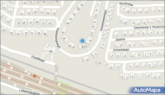Kraków, Kisielewskiego-Kisiela Stefana, 30, mapa Krakowa