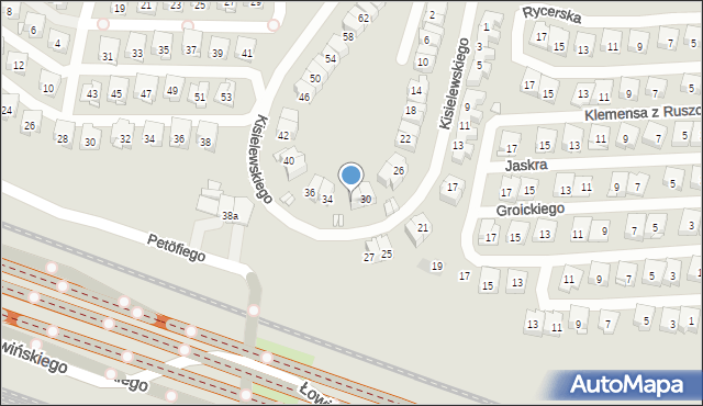 Kraków, Kisielewskiego-Kisiela Stefana, 32, mapa Krakowa