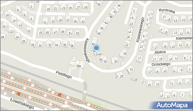 Kraków, Kisielewskiego-Kisiela Stefana, 38, mapa Krakowa