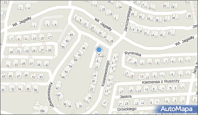 Kraków, Kisielewskiego-Kisiela Stefana, 4, mapa Krakowa