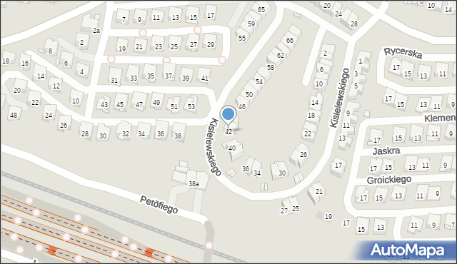 Kraków, Kisielewskiego-Kisiela Stefana, 42, mapa Krakowa