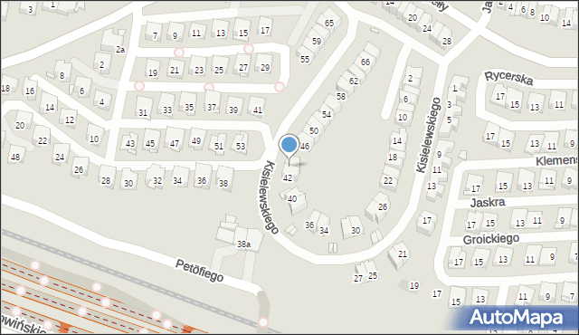 Kraków, Kisielewskiego-Kisiela Stefana, 44, mapa Krakowa