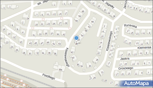 Kraków, Kisielewskiego-Kisiela Stefana, 46, mapa Krakowa