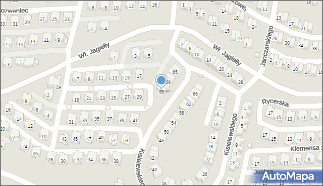 Kraków, Kisielewskiego-Kisiela Stefana, 55, mapa Krakowa