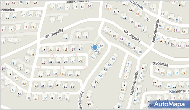 Kraków, Kisielewskiego-Kisiela Stefana, 57, mapa Krakowa