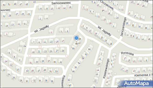 Kraków, Kisielewskiego-Kisiela Stefana, 59, mapa Krakowa