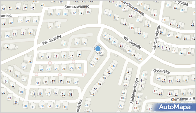 Kraków, Kisielewskiego-Kisiela Stefana, 61, mapa Krakowa
