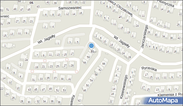 Kraków, Kisielewskiego-Kisiela Stefana, 63, mapa Krakowa