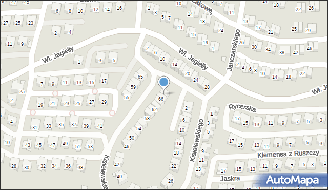 Kraków, Kisielewskiego-Kisiela Stefana, 68, mapa Krakowa