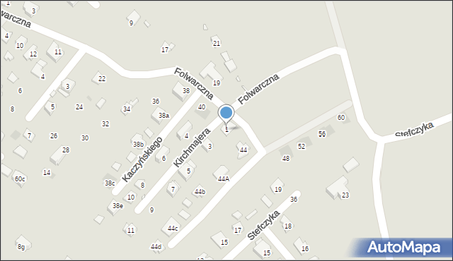 Kraków, Kirchmajera Wincentego, 1, mapa Krakowa