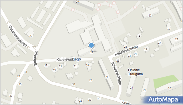 Krosno, Kisielewskiego-Kisiela Stefana, 18, mapa Krosna