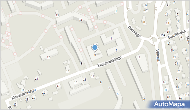Krosno, Kisielewskiego-Kisiela Stefana, 6, mapa Krosna