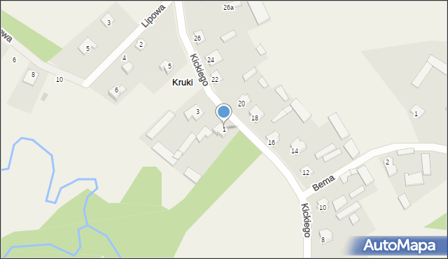 Kruki, Kickiego Ludwika, gen., 1, mapa Kruki