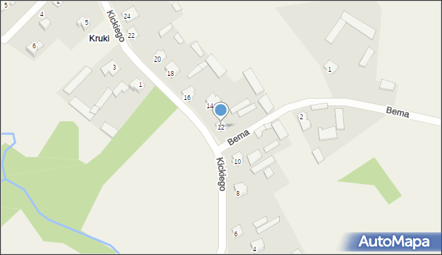 Kruki, Kickiego Ludwika, gen., 12, mapa Kruki