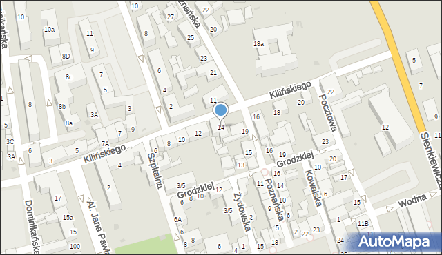 Łęczyca, Kilińskiego Jana, płk., 14, mapa Łęczyca