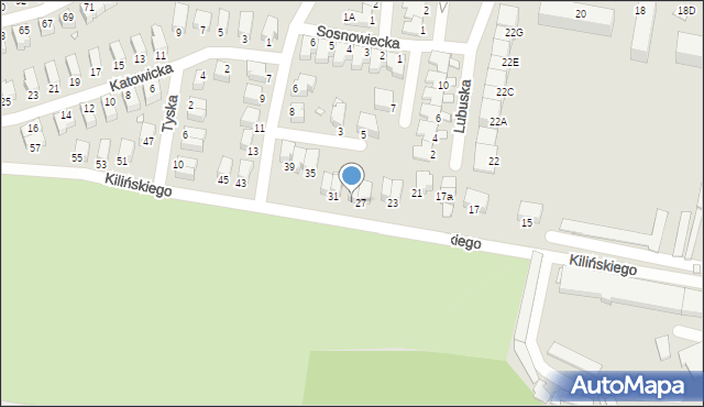 Legnica, Kilińskiego Jana, płk., 29, mapa Legnicy
