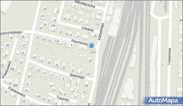 Leszno, Kilińskiego Jana, płk., 17, mapa Leszno