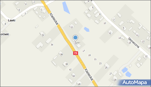 Lisów, Kielecka, 13, mapa Lisów