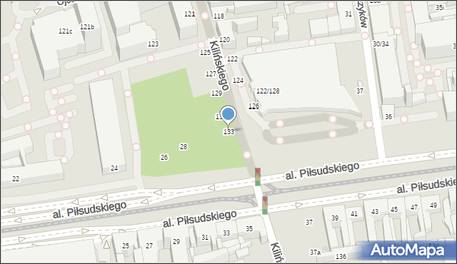 Łódź, Kilińskiego Jana, płk., 133, mapa Łodzi