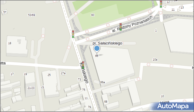 Łódź, Kilińskiego Jana, płk., 66, mapa Łodzi