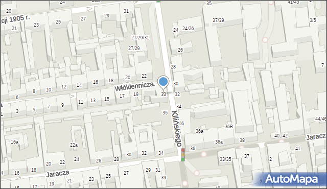Łódź, Kilińskiego Jana, płk., 33, mapa Łodzi