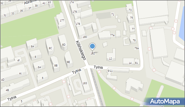 Łódź, Kilińskiego Jana, płk., 182, mapa Łodzi