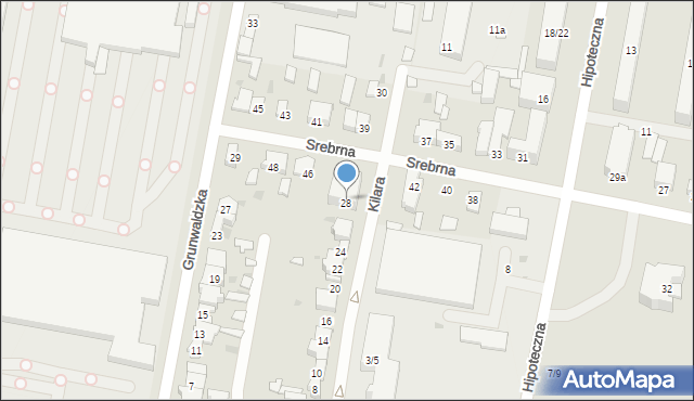 Łódź, Kilara Wojciecha, 28, mapa Łodzi