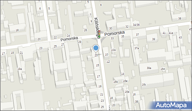 Łódź, Kilińskiego Jana, płk., 13, mapa Łodzi