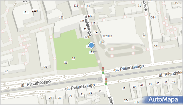 Łódź, Kilińskiego Jana, płk., 133, mapa Łodzi