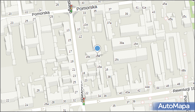 Łódź, Kilińskiego Jana, płk., 16e, mapa Łodzi