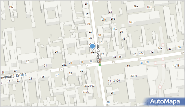 Łódź, Kilińskiego Jana, płk., 27, mapa Łodzi