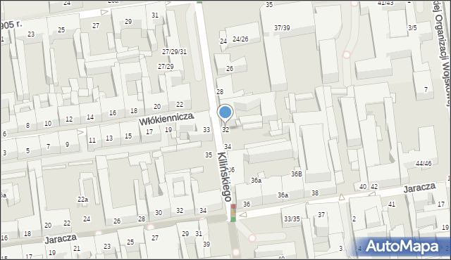 Łódź, Kilińskiego Jana, płk., 32, mapa Łodzi
