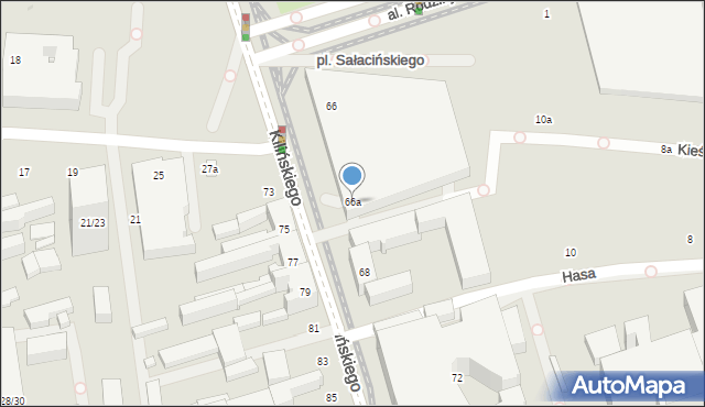 Łódź, Kilińskiego Jana, płk., 66a, mapa Łodzi