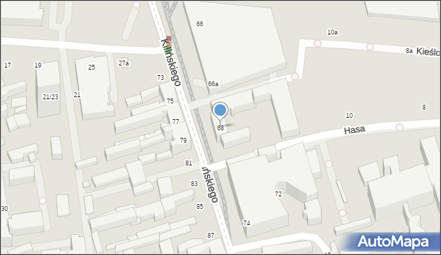 Łódź, Kilińskiego Jana, płk., 68, mapa Łodzi