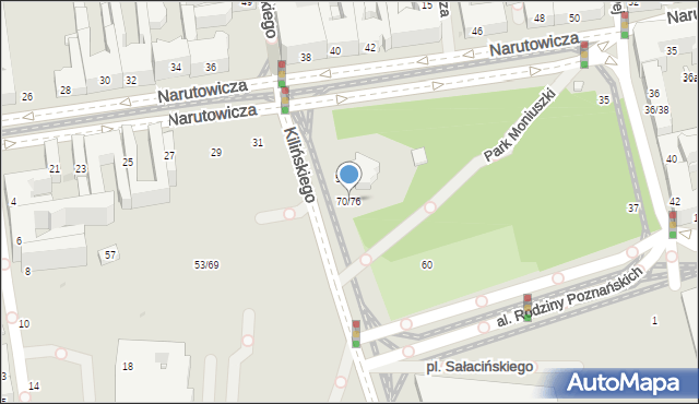 Łódź, Kilińskiego Jana, płk., 70/76, mapa Łodzi
