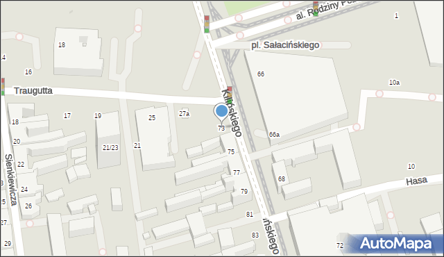 Łódź, Kilińskiego Jana, płk., 73, mapa Łodzi