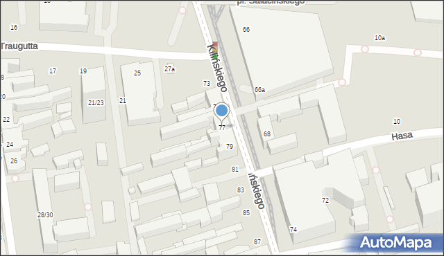 Łódź, Kilińskiego Jana, płk., 77, mapa Łodzi